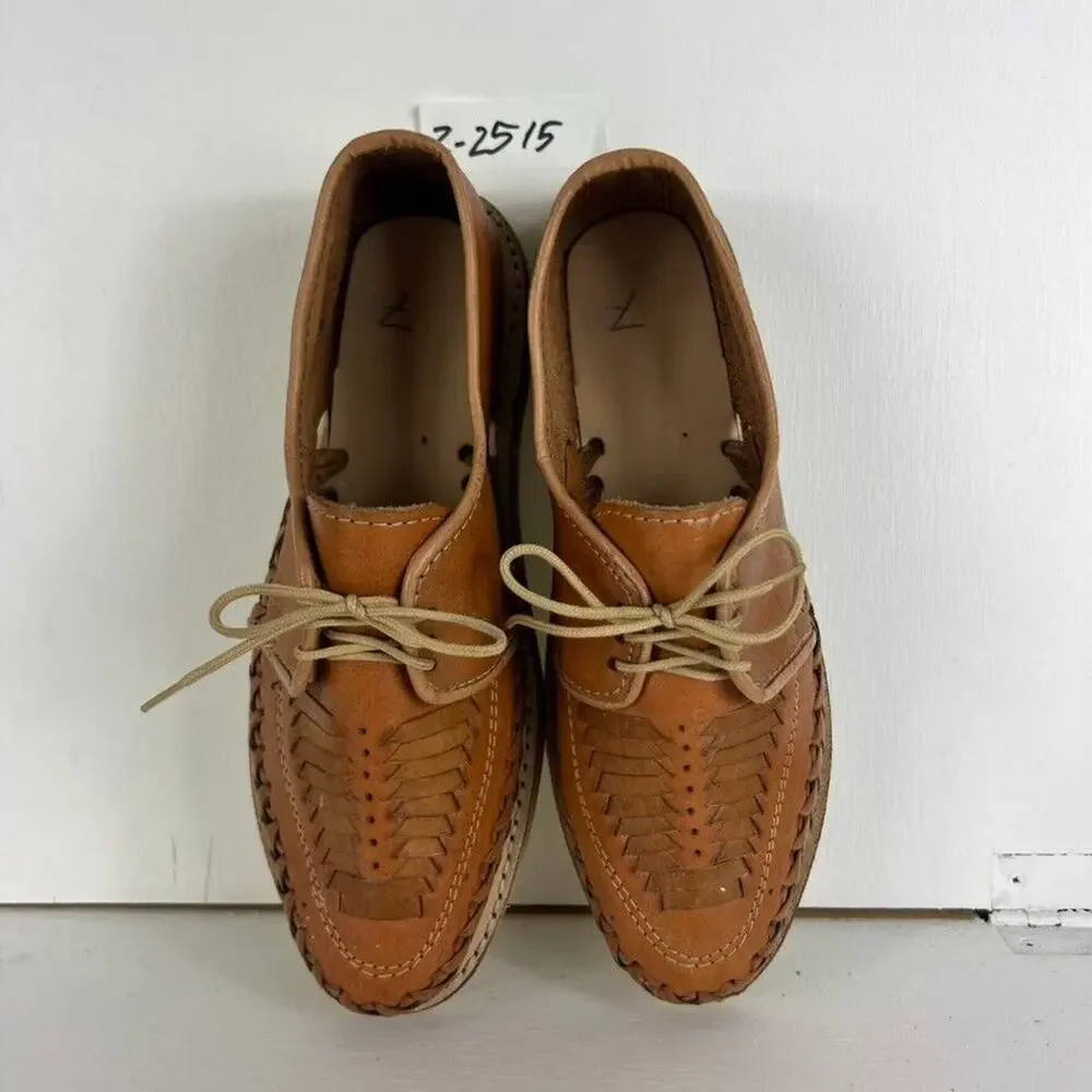 Mexican Huaraches Sandals Mens Size 7 Shoes Real Leather Closed Toe Summer Woven